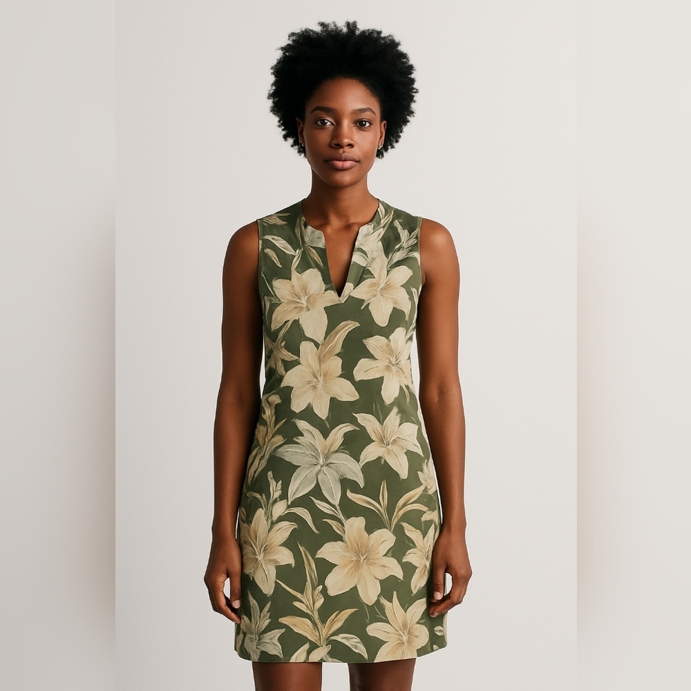 Henry Cotton's Italian Tropical Floral Print Sleeveless Tank Dress Size 54